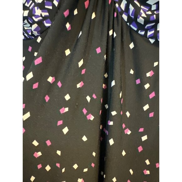MSK Black & Purple Maxi Dress Confetti Print Size 10 - Picture 2 of 4